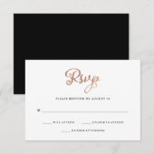 Klassieke Faux Roos Gold Wedding RSVP Kaartje (Voorkant / Achterkant)