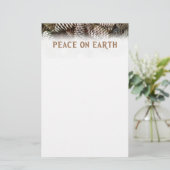 Klassieke feestdag Pine Kone Peace on Earth Briefpapier (Staand voorkant)