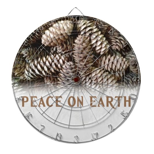 Klassieke feestdag Pine Kone Peace on Earth Dartbord (Voorkant)