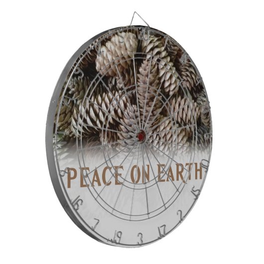 Klassieke feestdag Pine Kone Peace on Earth Dartbord (Voorkant Links)