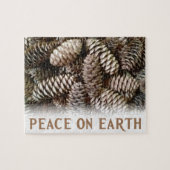 Klassieke feestdag Pine Kone Peace on Earth Legpuzzel (Horizontaal)