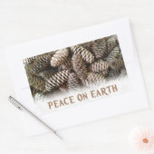 Klassieke feestdag Pine Kone Peace on Earth Rechthoekige Sticker (Envelop)