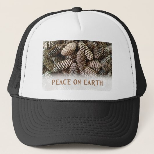 Klassieke feestdag Pine Kone Peace on Earth Trucker Pet (Voorkant)