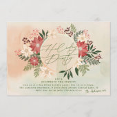 Klassieke feestdag Poinsettia krans pracht Kaart (Voorkant)