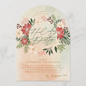 Klassieke feestdag Poinsettia kransboog Kaart (Voorkant)