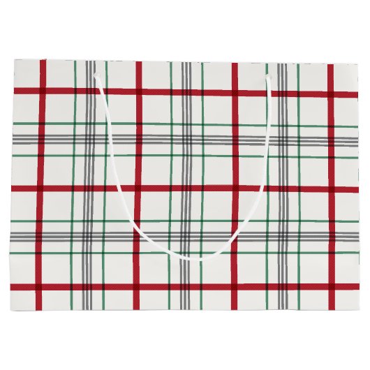 Klassieke feestdag rood en groen groot cadeauzakje (Achterkant)