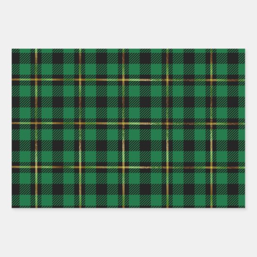 Klassieke feestdag, rood, groen met kerstmis eenvo inpakpapier vel (Voorkant 3)