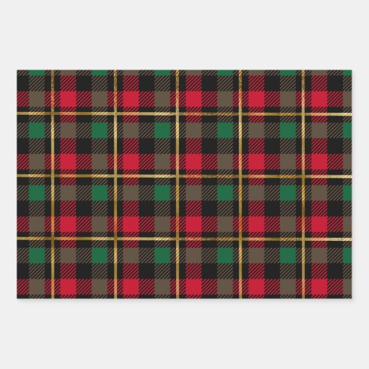 Klassieke feestdag, rood, groen met kerstmis eenvo inpakpapier vel (Voorkant 2)