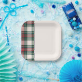 Klassieke feestdag Tartan Festive Two Tone Pape Papieren Bordje (Feest)