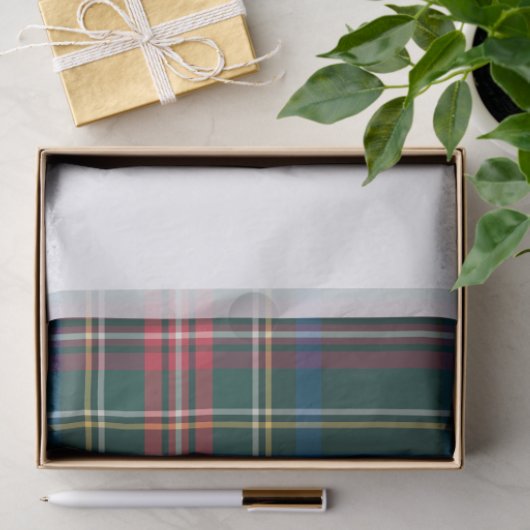 Klassieke feestdag Tartan met kerstcadeaus Tissuepapier (Geschenk)