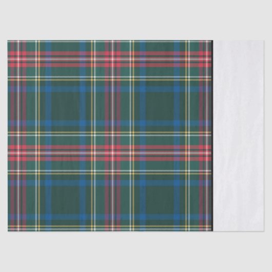 Klassieke feestdag Tartan met kerstcadeaus Tissuepapier (Voorkant)
