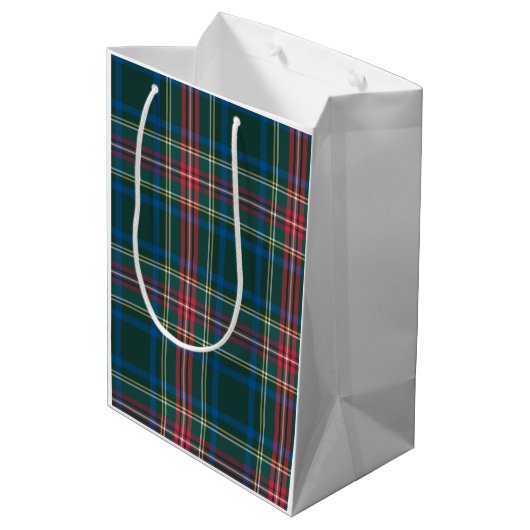 Klassieke feestdag Tartan Pset Preppy Kerstmis Medium Cadeauzakje (Achterkant Gekanteld)