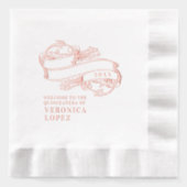 Klassieke feestelijke elegante Quinceanera 15e par Folie Servetten (Voorkant)