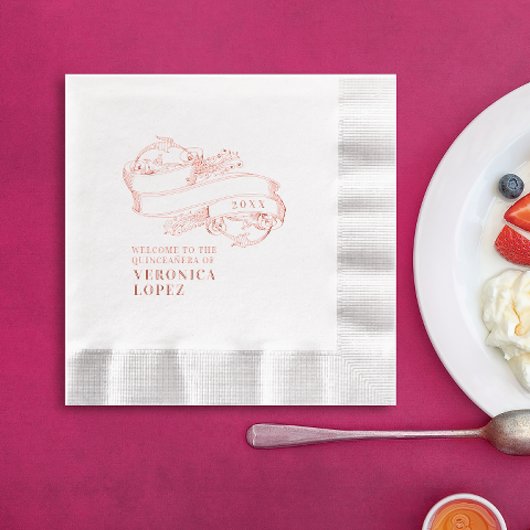 Klassieke feestelijke elegante Quinceanera 15e par Folie Servetten