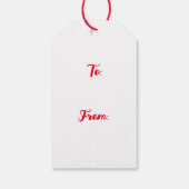 Klassieke feestelijke kerstcadeaus & kerstboom cadeaulabel (Achterkant)