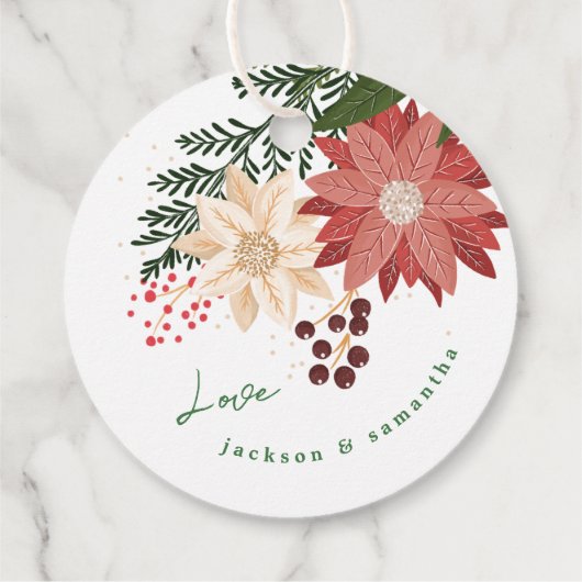 Klassieke Feestelijke Winter Tuin Kerstcadeau Bedankjes Labels (Achterkant)