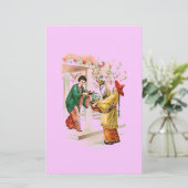 Klassieke feiletten briefpapier (Staand voorkant)