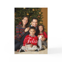 Klassieke Feliz Navidad Calligrafie Familie Foto