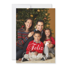 Klassieke Feliz Navidad Calligrafie Familie Foto