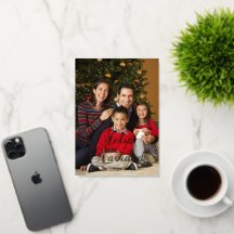 Klassieke Feliz Navidad Calligrafie Familie Foto