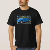 Klassieke Fiat 500 in blauw T-shirt (Voorkant)