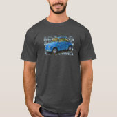 Klassieke Fiat 500 in blauw T-shirt (Voorkant)