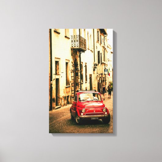 Klassieke Fiat 500 in Italië Canvas (Voorkant)
