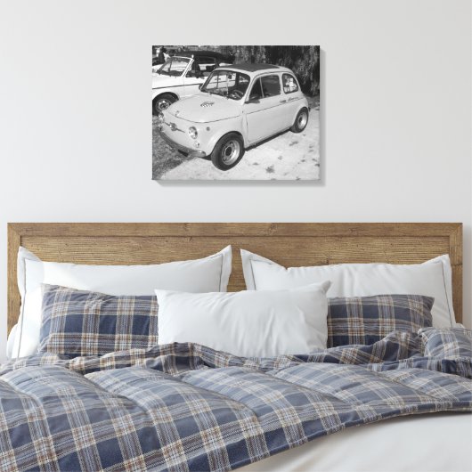 KLASSIEKE FIAT 500 KLASSIEKE AUTO CANVAS AFDRUK (Insitu (Slaapkamer))