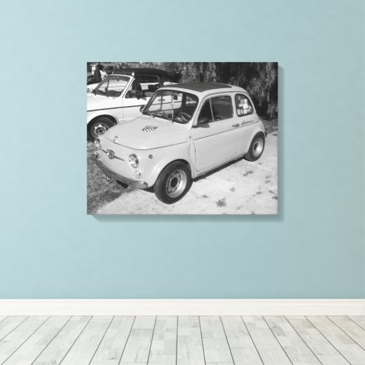 KLASSIEKE FIAT 500  KLASSIEKE AUTO CANVAS AFDRUK (Insitu (Houten vloer))