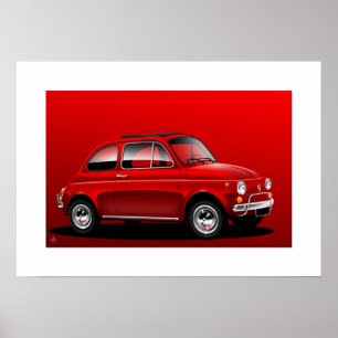 Klassieke fiat 500 poster