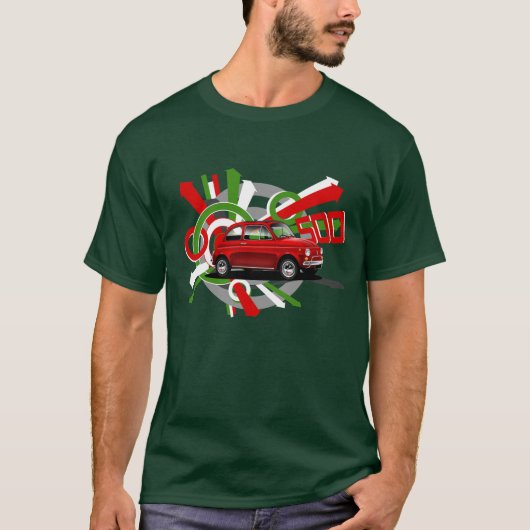 Klassieke Fiat 500 T-shirt (Voorkant)