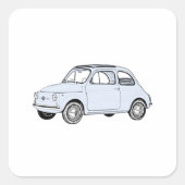 Klassieke Fiat 500 Topolino Potlood Stijltekening Vierkante Sticker (Voorkant)