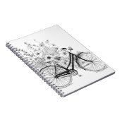 Klassieke Fiets Bloom Line Art Design Notitieboek (Rechterzijde)