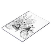Klassieke Fiets Bloom Line Art Design Notitieboek (Linkerzijde)