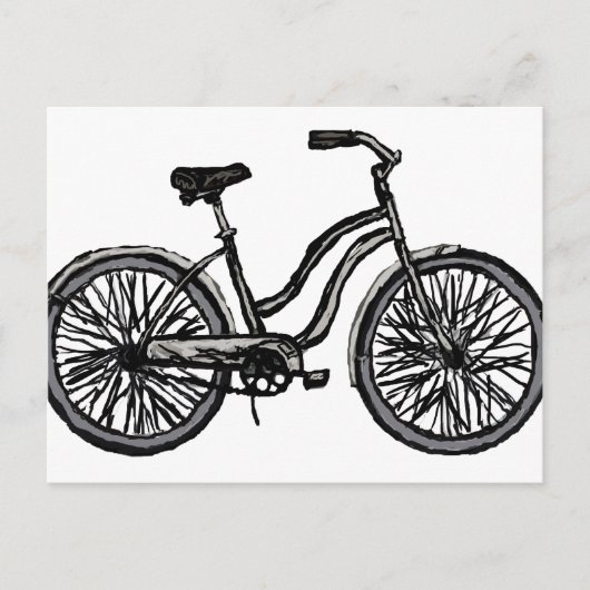Klassieke fiets, lijntekenproducten briefkaart (Voorkant)