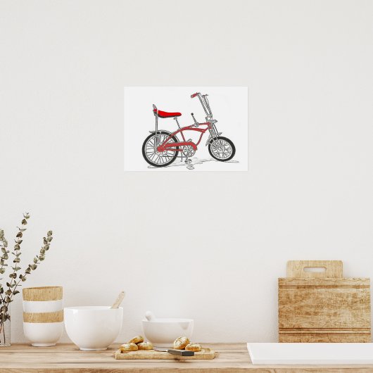 Klassieke fiets Schwinn Stingray banana: fietsen Poster (Keuken)