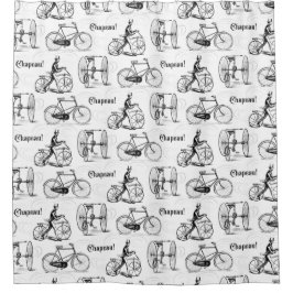 Klassieke fietsen  Frans fietspatroon Douchegordijn