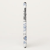 Klassieke fietsen met klokken blauw grijs patroon Case-Mate iPhone case (Achterkant/links)