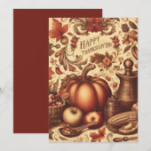 Klassieke fijne Thanksgiving Feestdagenkaart (Voorkant / Achterkant)