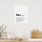 Klassieke Fika Definition koffie Zweden Poster (Keuken)
