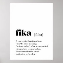 Klassieke Fika Definition koffie Zweden Poster