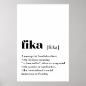 Klassieke Fika Definition koffie Zweden Poster (Voorkant)