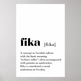 Klassieke Fika Definition koffie Zweden Poster