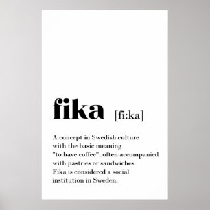 Klassieke Fika Definition koffie Zweden Poster