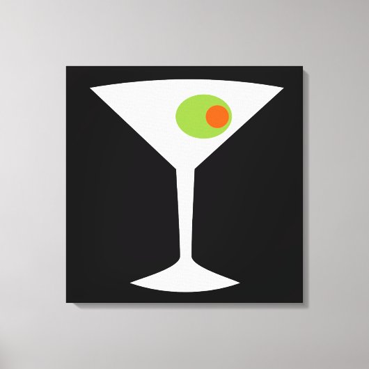 Klassieke Film Martini Stretched Canvas (zwart) (Voorkant)