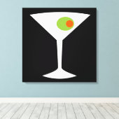 Klassieke Film Martini Stretched Canvas (zwart) Afdruk (Insitu (Houten vloer))