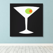 Klassieke film Martini uitgerekt canvas (groter) (Insitu (Houten vloer))