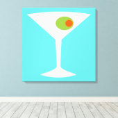 Klassieke film Martini uitgerekt canvas (groter) Afdruk (Insitu (Houten vloer))
