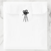 Klassieke filmcamera ronde sticker (Tas)