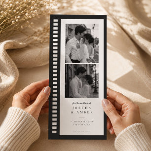Klassieke filmrol Save the Date-huwelijkskaart.